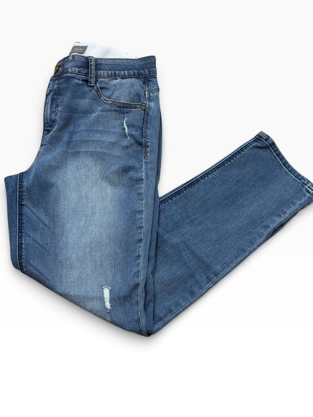 Ladies Wit & Wisdom Brand Jeans with Elastic Waistband Straight Leg 8 Petite
